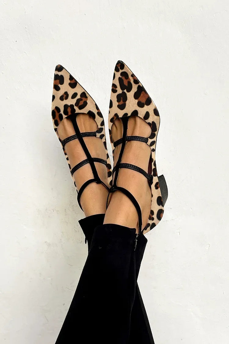 BALLERINE ANIMALIER CON CINTURINI