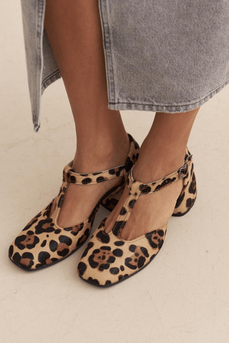 SCARPE T-STRAP ANIMALIER