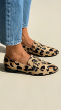 MOCASSINO ANIMALIER CON MORSETTO DECORATIVO